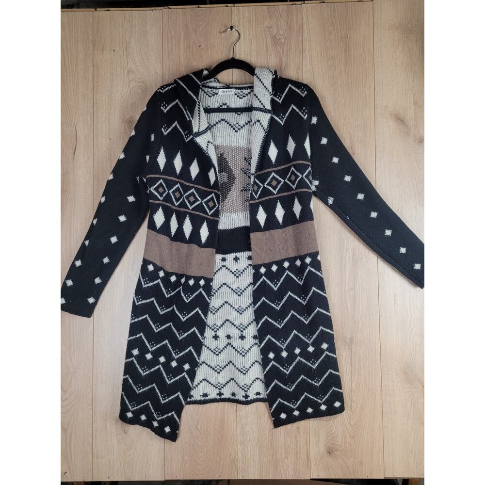 Ellie & Kate Sweater/Cardigan Oversized ONe Size Brown And Black Color